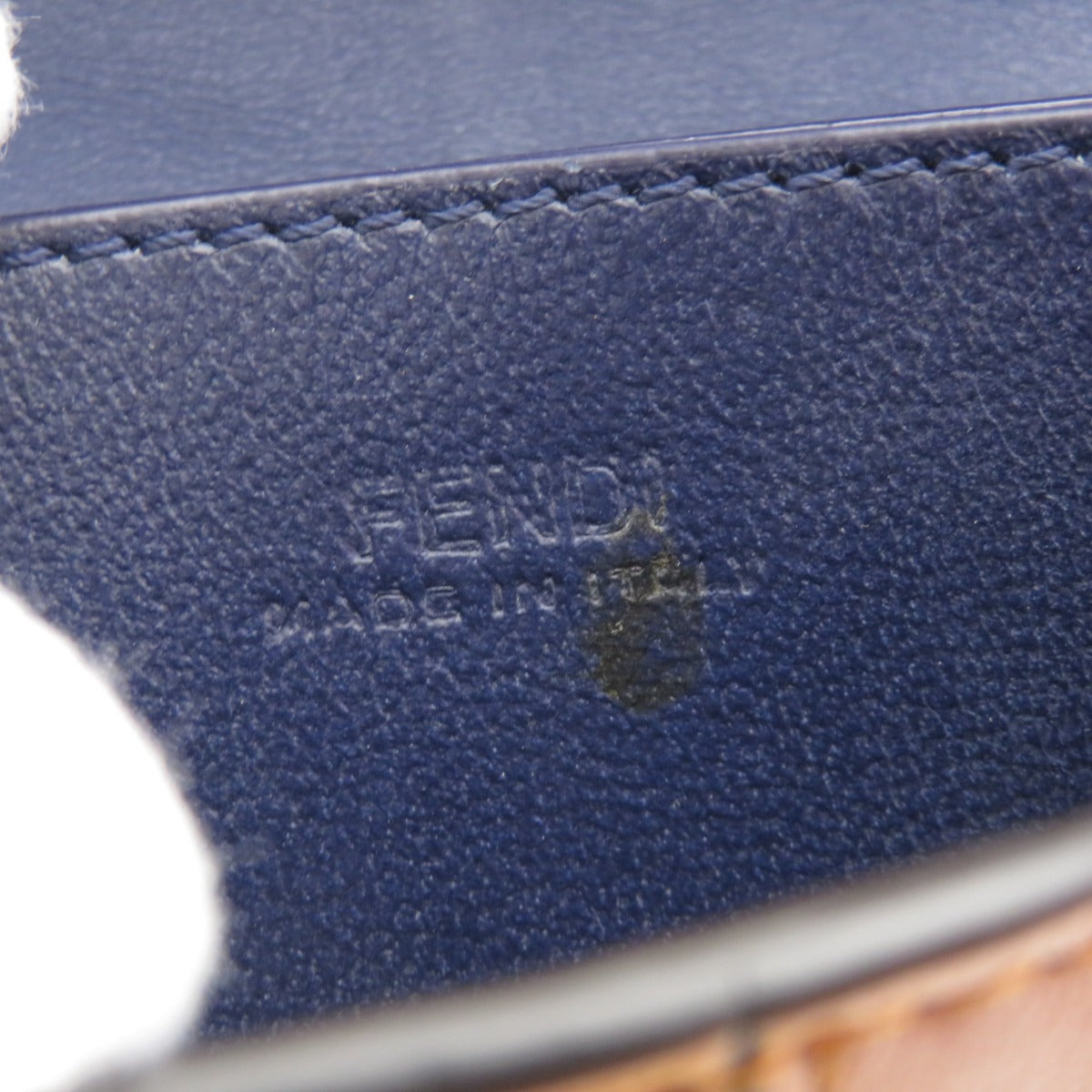 FENDI Card Case Calfskin Brown Peekaboo