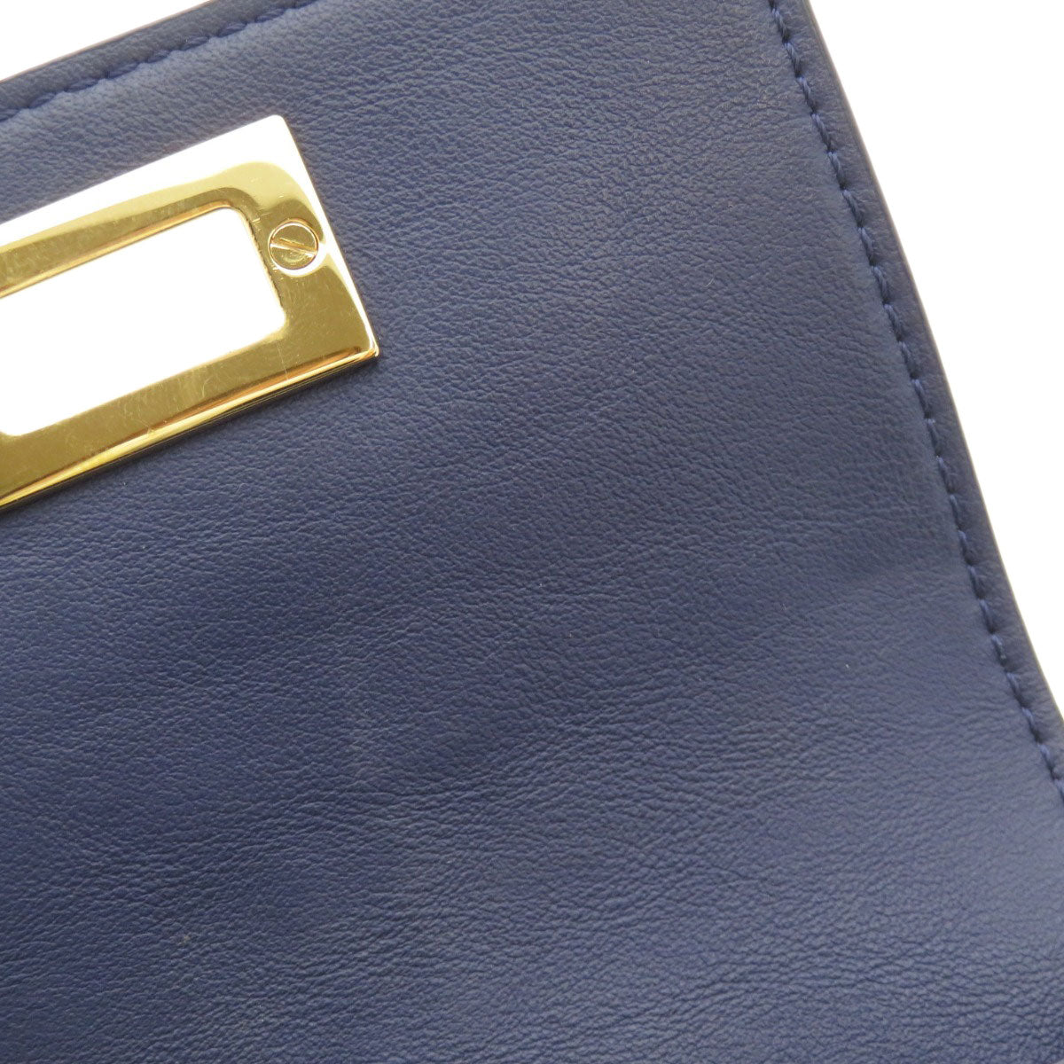 FENDI Card Case Calfskin Brown Peekaboo
