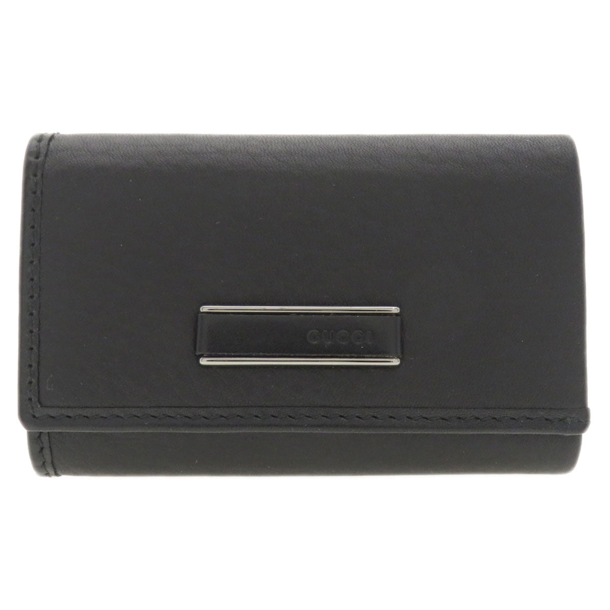 GUCCI Key case Key holder 92749 Calfskin black Logo motif