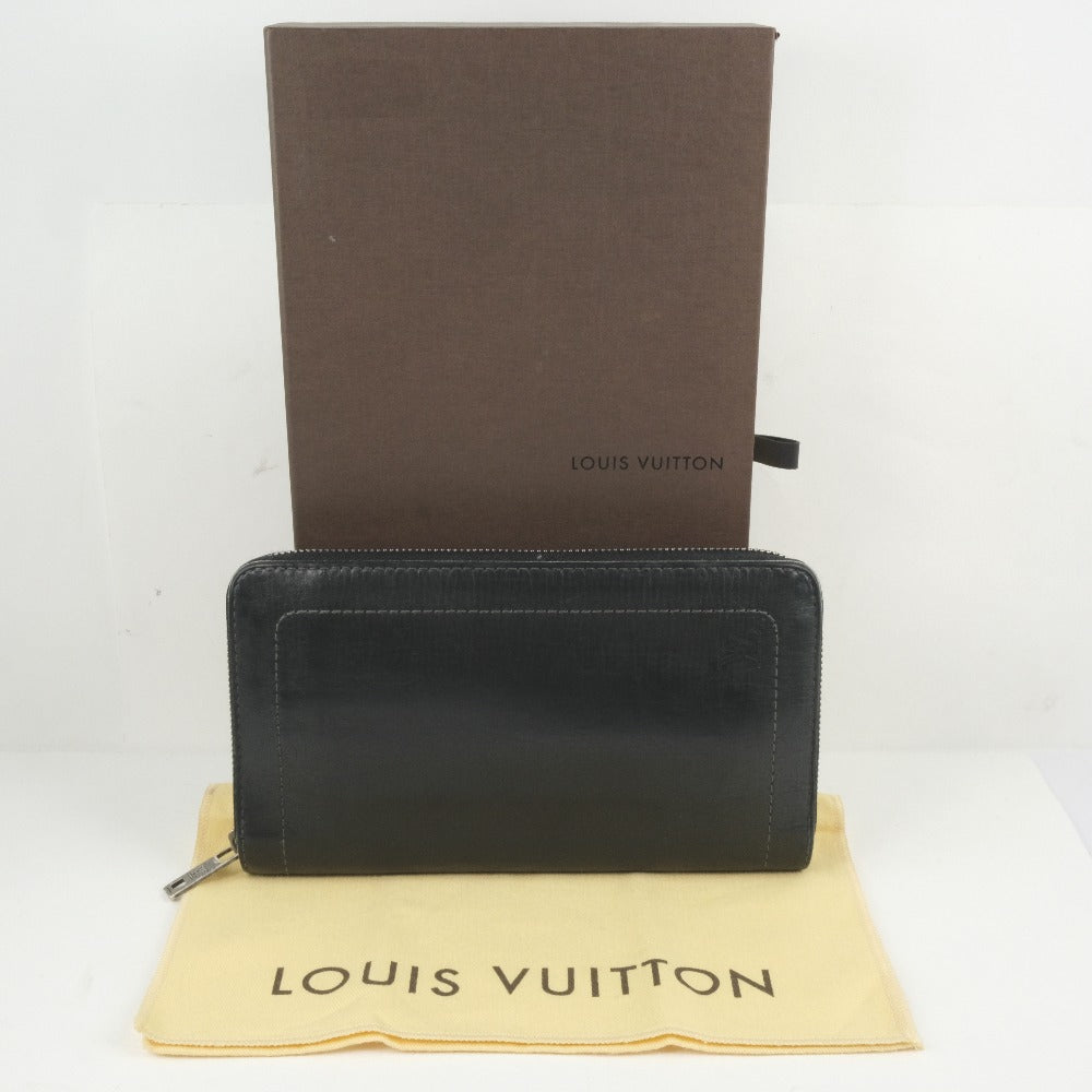 LOUIS VUITTON Long Wallet Purse M97026 Calfskin black Utah Zippy Organizer
