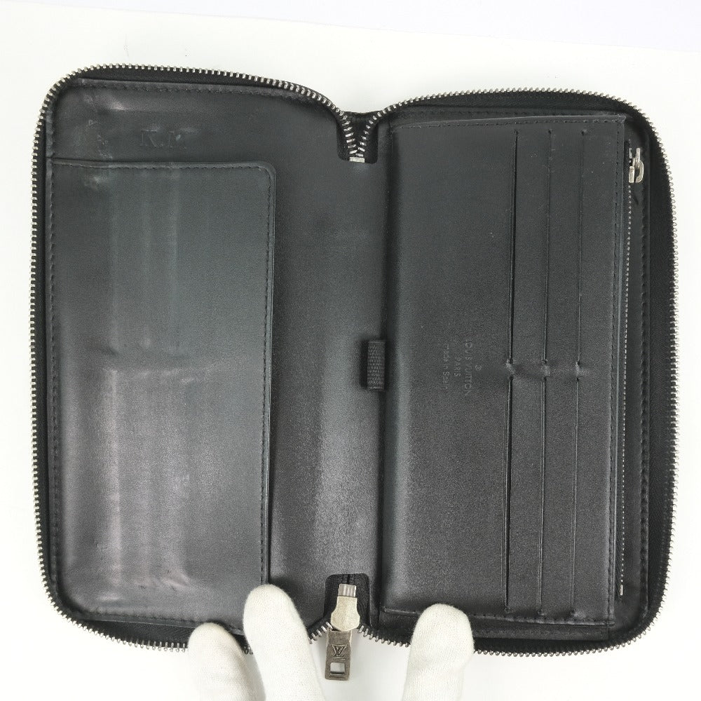 LOUIS VUITTON Long Wallet Purse M97026 Calfskin black Utah Zippy Organizer