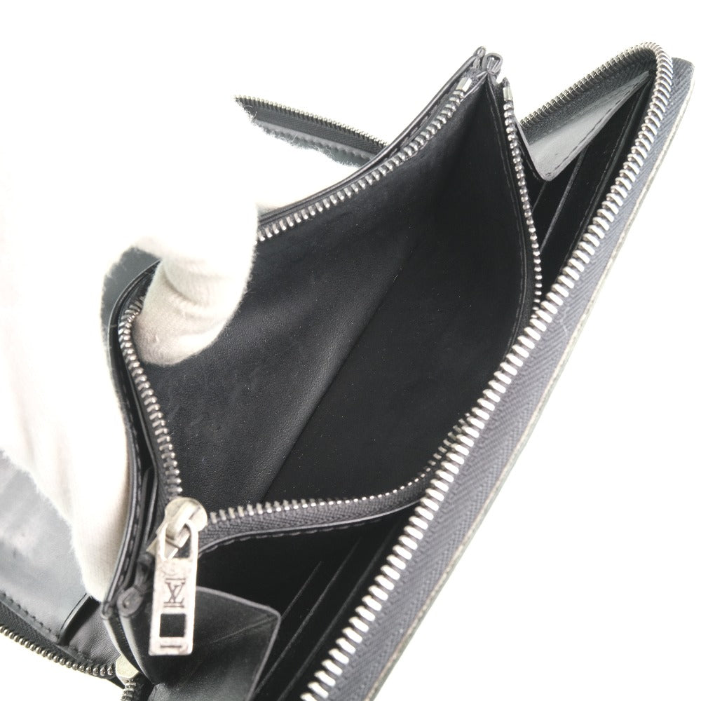 LOUIS VUITTON Long Wallet Purse M97026 Calfskin black Utah Zippy Organizer