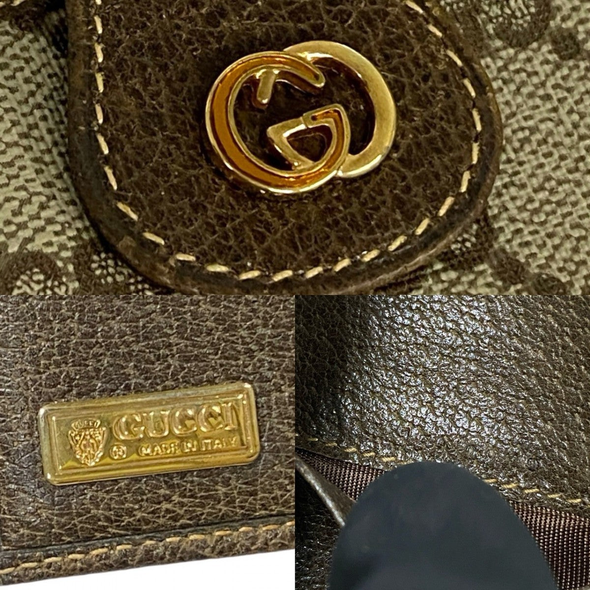 GUCCI Bifold Wallet leather Brown
