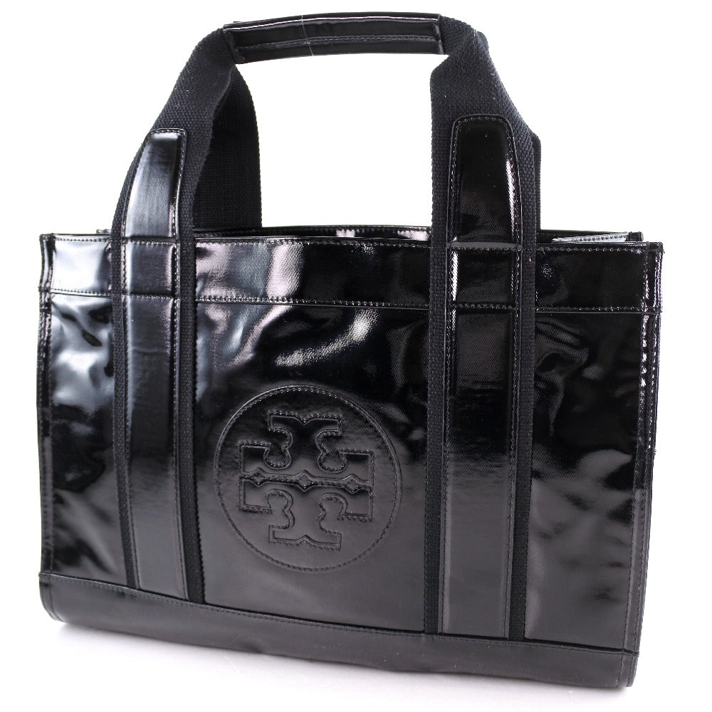 Tory Burch Handbag enamel black Women Used Authentic