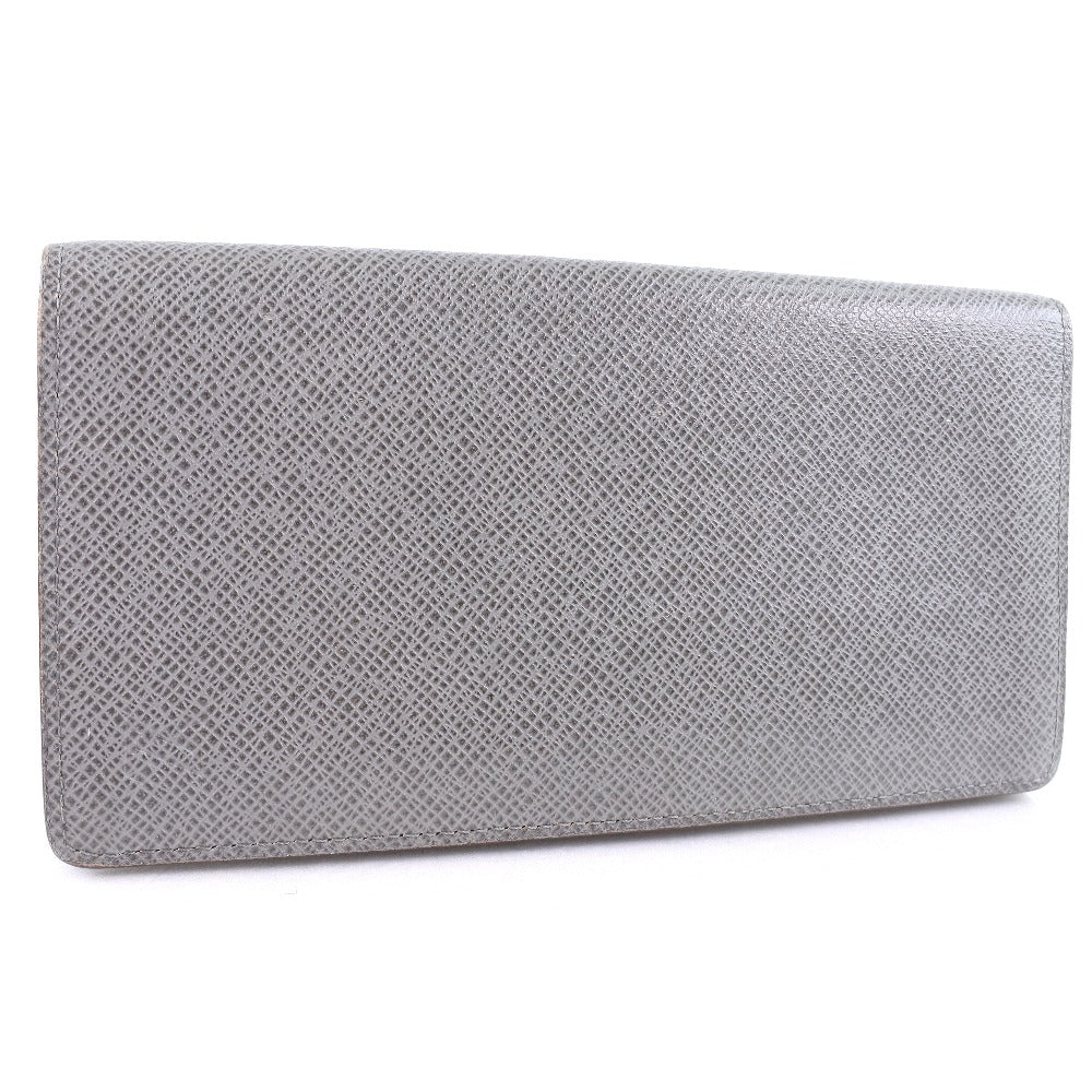 LOUIS VUITTON Long Wallet Purse M32653 Taiga gray Portefeuille Brazza mens Used Authentic