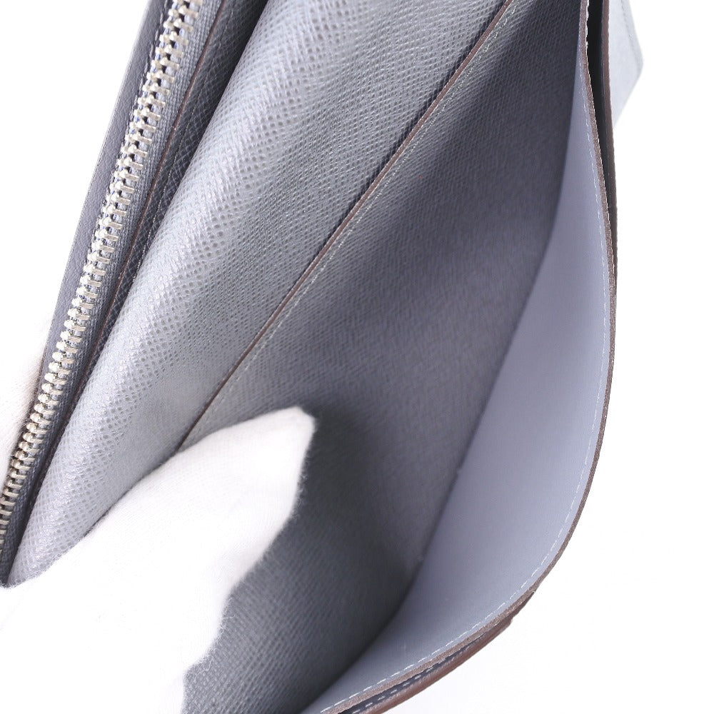 LOUIS VUITTON Long Wallet Purse M32653 Taiga gray Portefeuille Brazza mens Used Authentic