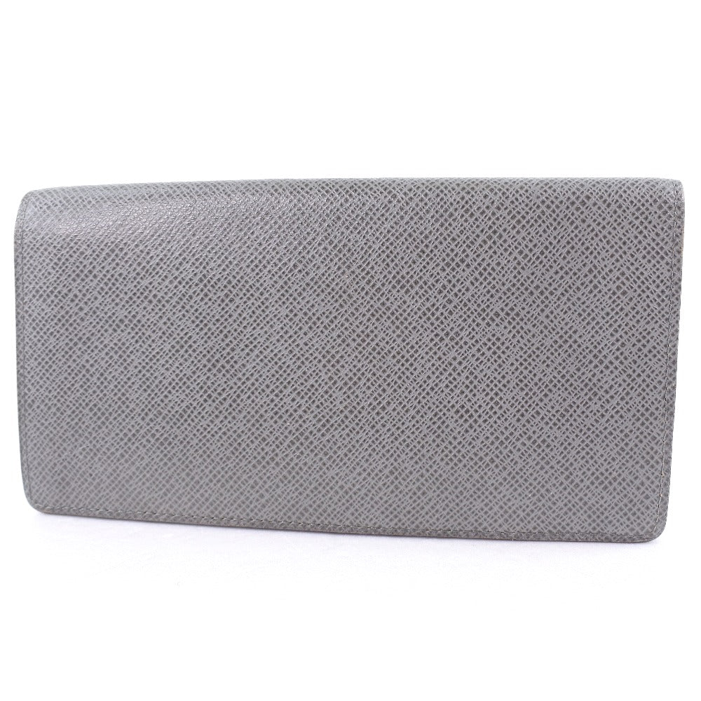 LOUIS VUITTON Long Wallet Purse M32653 Taiga gray Portefeuille Brazza mens Used Authentic
