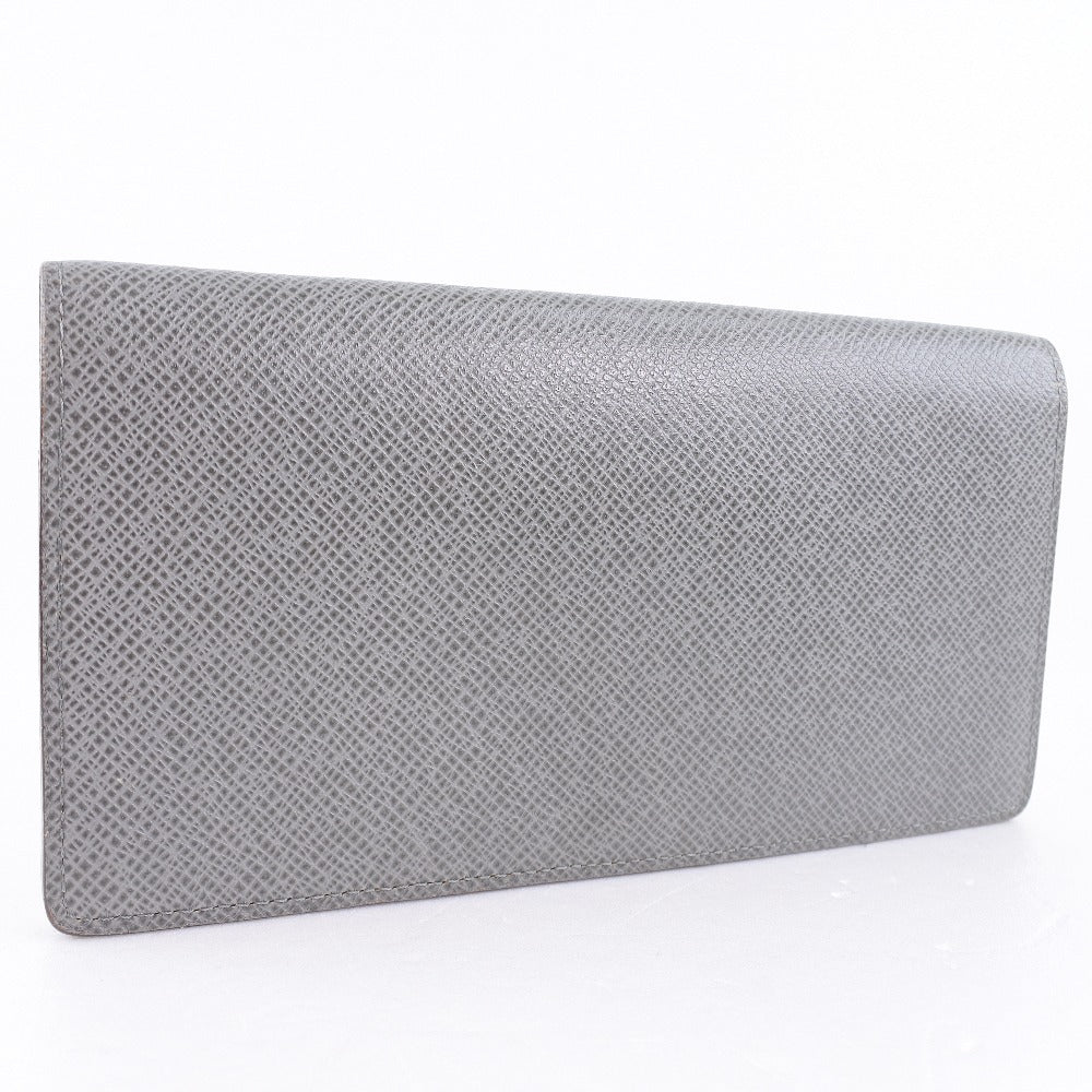 LOUIS VUITTON Long Wallet Purse M32653 Taiga gray Portefeuille Brazza mens Used Authentic