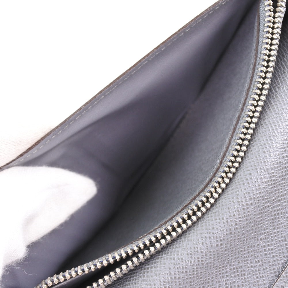 LOUIS VUITTON Long Wallet Purse M32653 Taiga gray Portefeuille Brazza mens Used Authentic