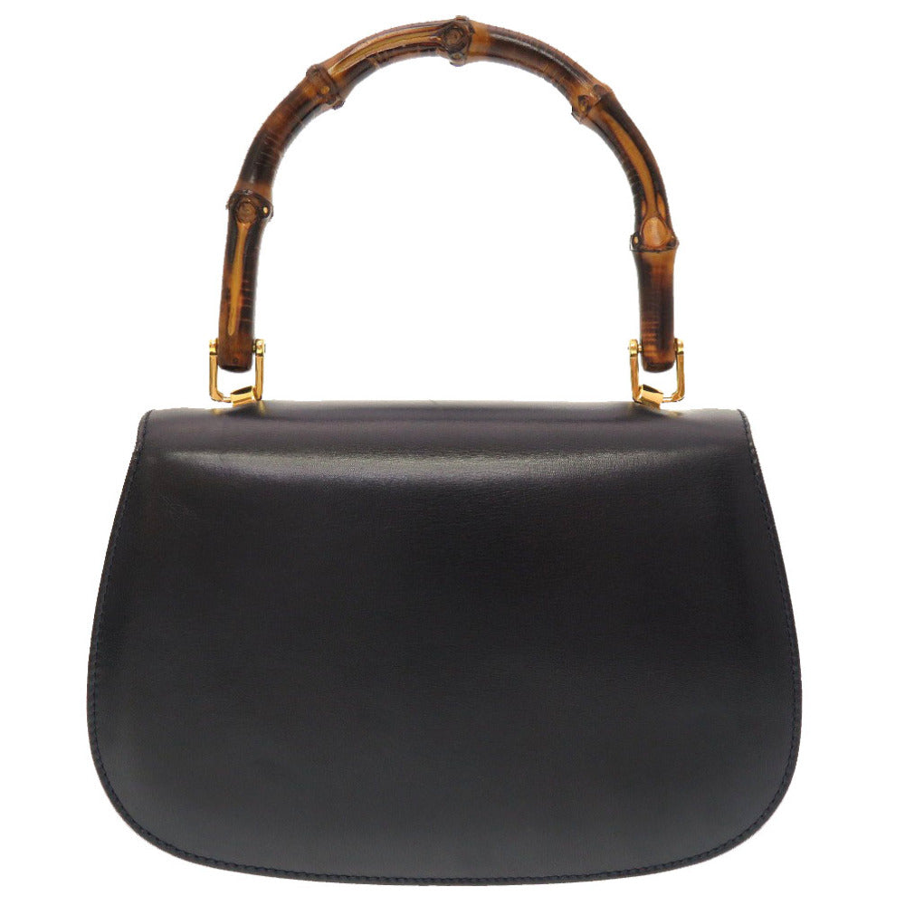 GUCCI Handbag 000 46 0188 Bamboo Navy Women Used Authentic