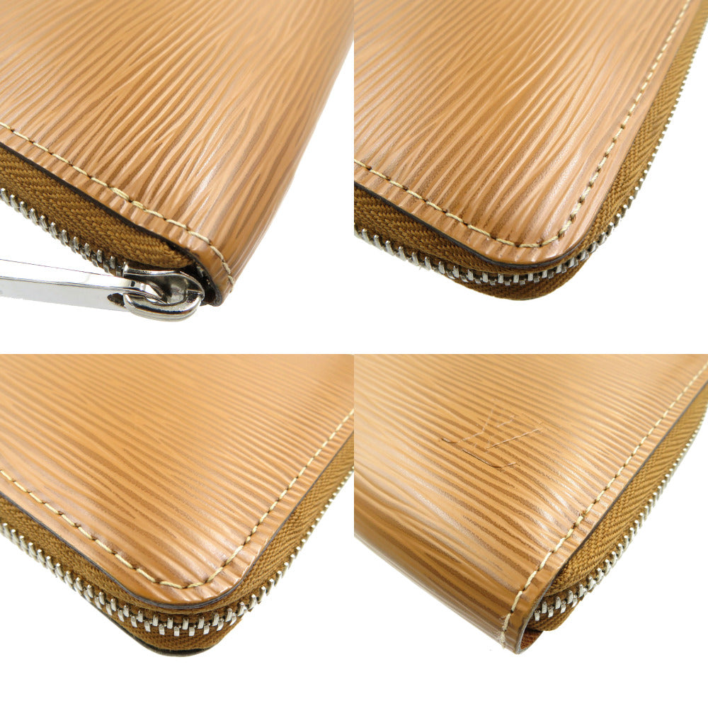 LOUIS VUITTON Long Wallet Purse Epi Leather Brown Epi Zippy wallet