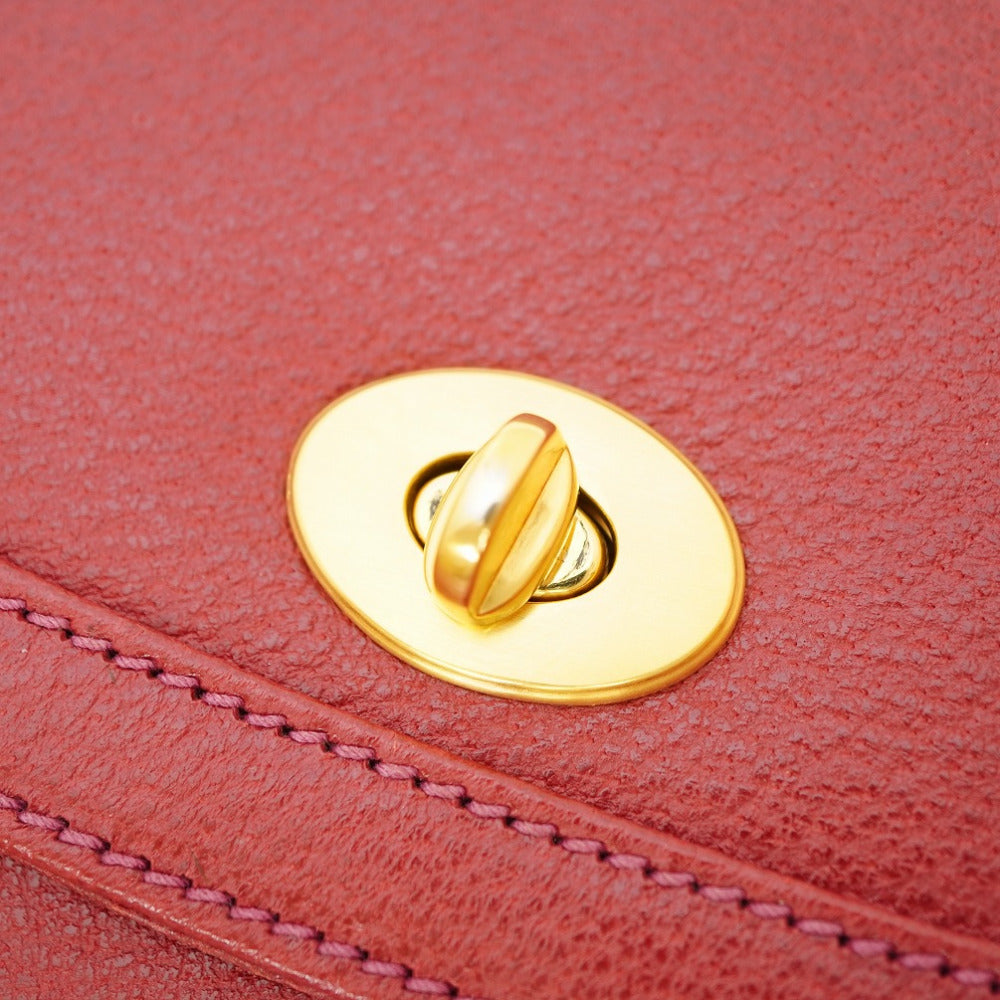 GUCCI Handbag 000.113.0231 leather Red Bamboo Women Used Authentic