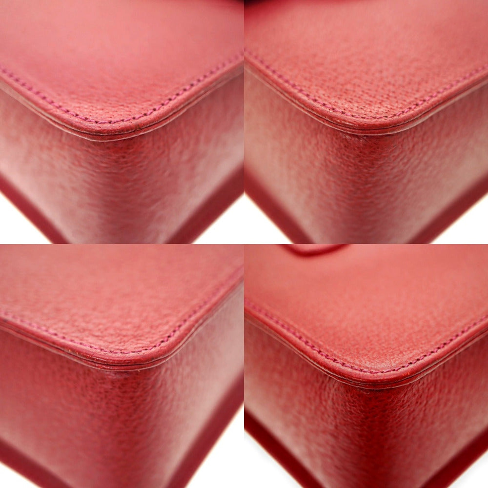 GUCCI Handbag 000.113.0231 leather Red Bamboo Women Used Authentic