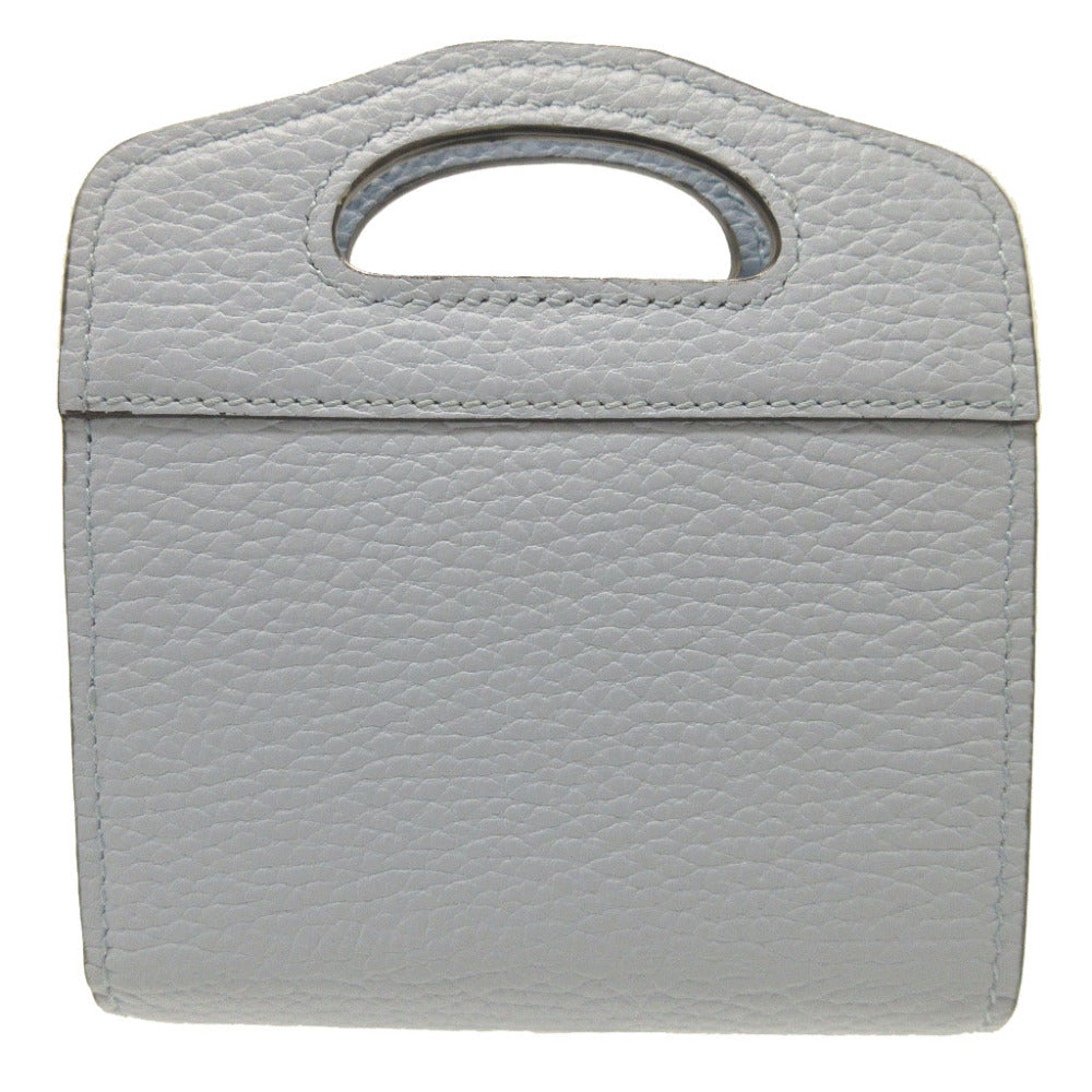GUCCI Bifold Wallet 701074 leather light blue Compact wallet Double G Women Used Authentic