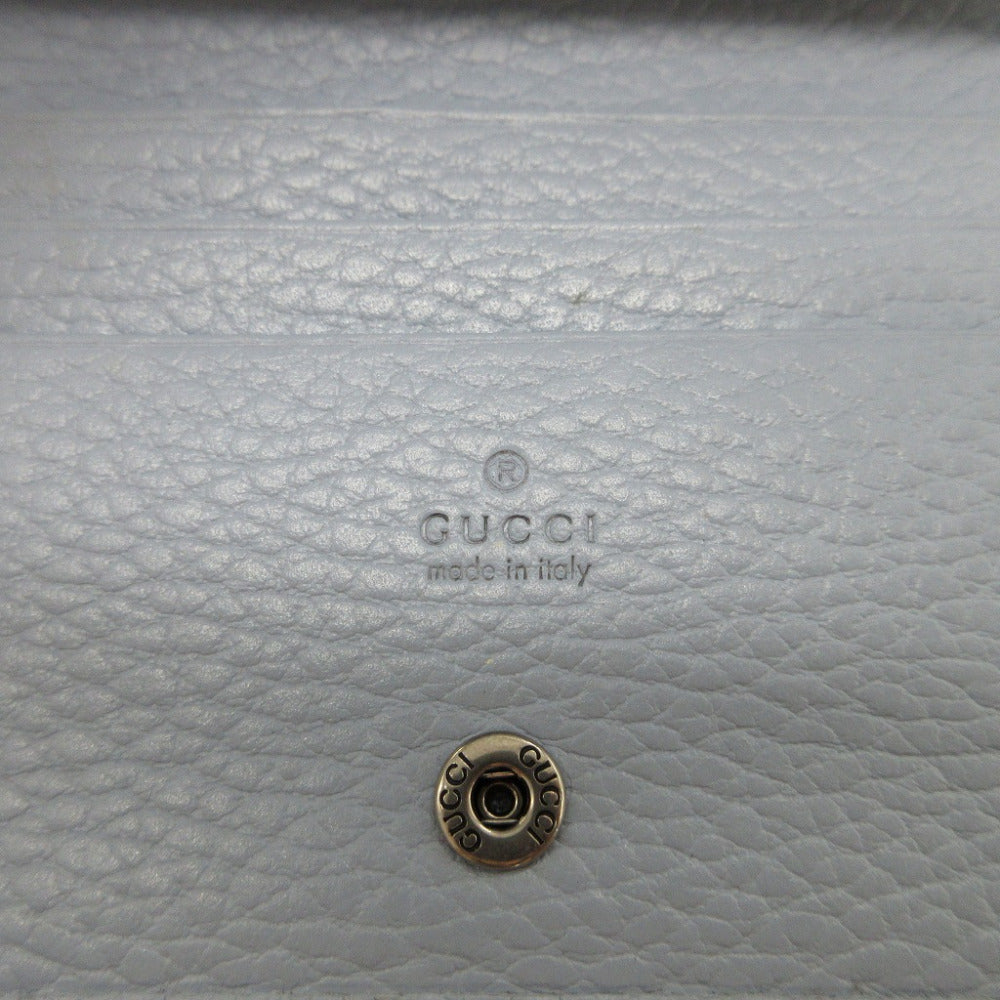 GUCCI Bifold Wallet 701074 leather light blue Compact wallet Double G Women Used Authentic
