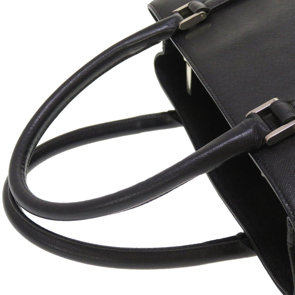 BURBERRY Handbag leather black Check Pattern