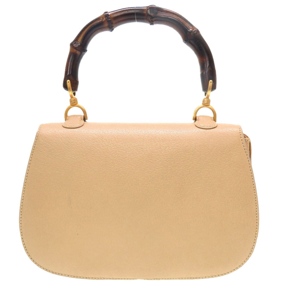 GUCCI Handbag Bamboo beige 2WAY Women Used Authentic