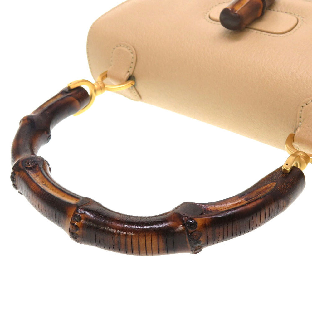GUCCI Handbag Bamboo beige 2WAY Women Used Authentic
