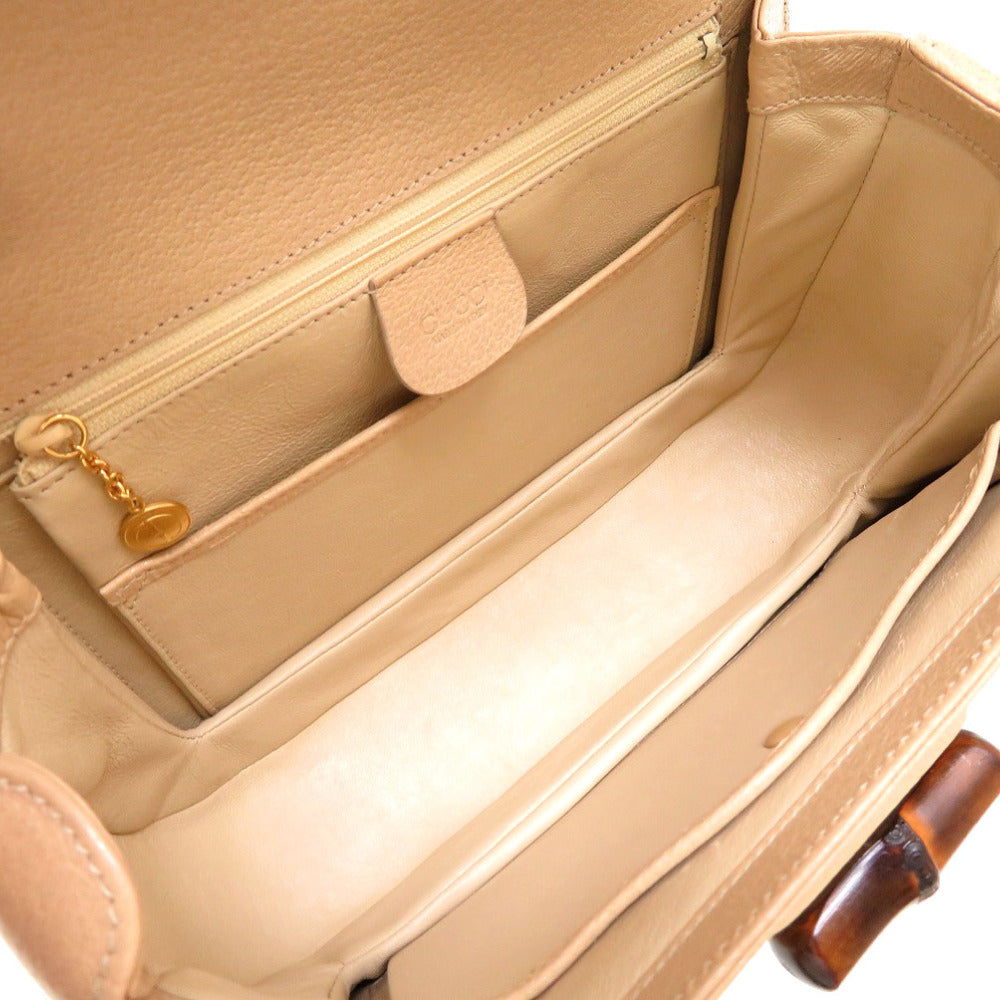 GUCCI Handbag Bamboo beige 2WAY Women Used Authentic