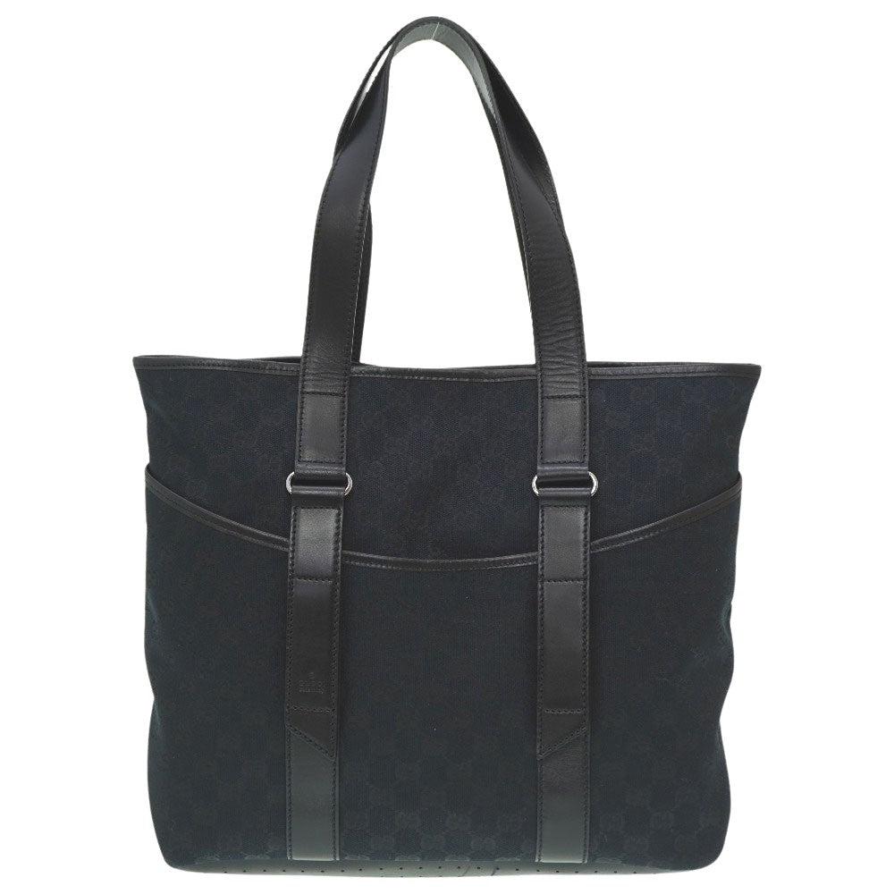 GUCCI Tote Bag 145971 GG canvas, leather black Tote Bag Women Used Authentic