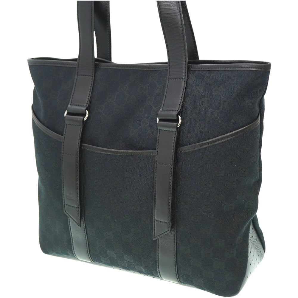 GUCCI Tote Bag 145971 GG canvas, leather black Tote Bag Women Used Authentic