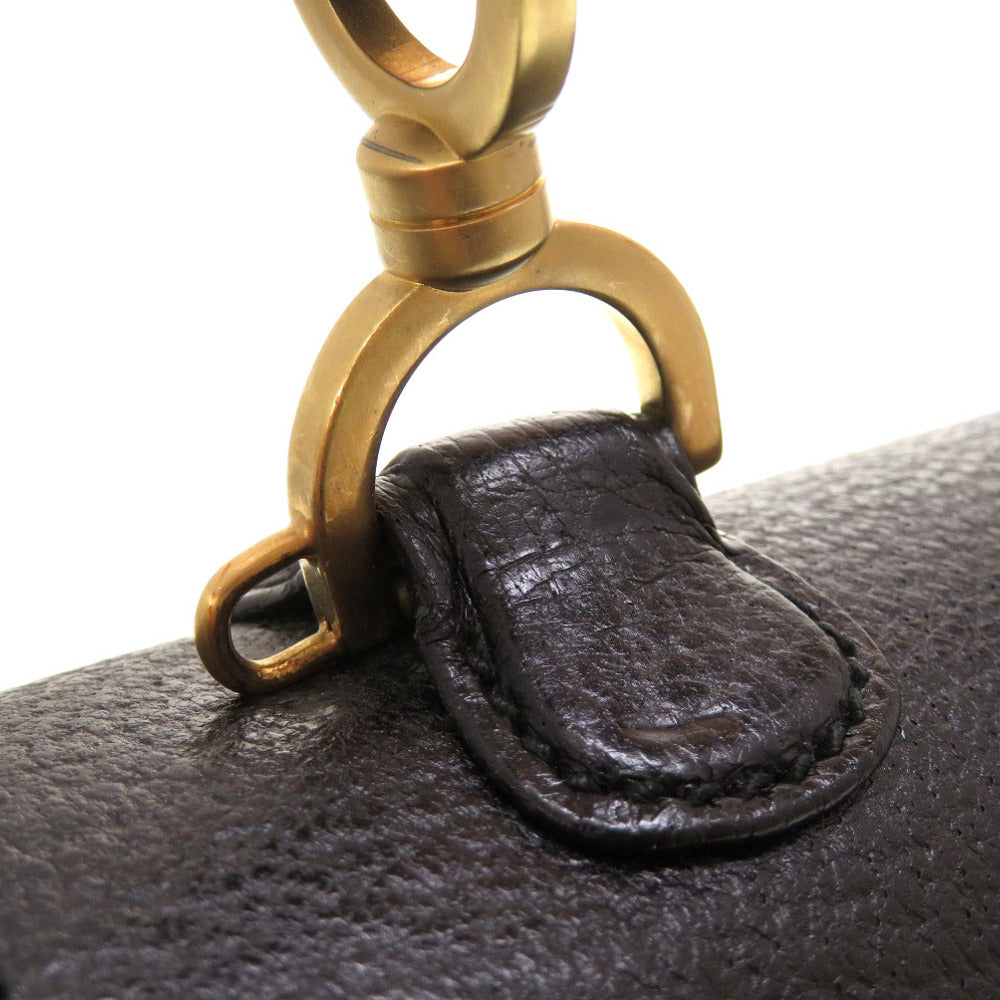 GUCCI Handbag 000 2113 0633 Bamboo, Leather black Women Used Authentic