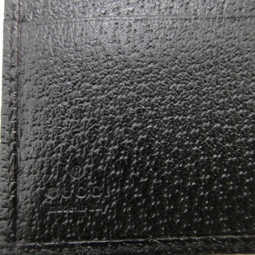 GUCCI Bifold Wallet 154182 GG canvas, leather black W Hook Wallet Women Used Authentic