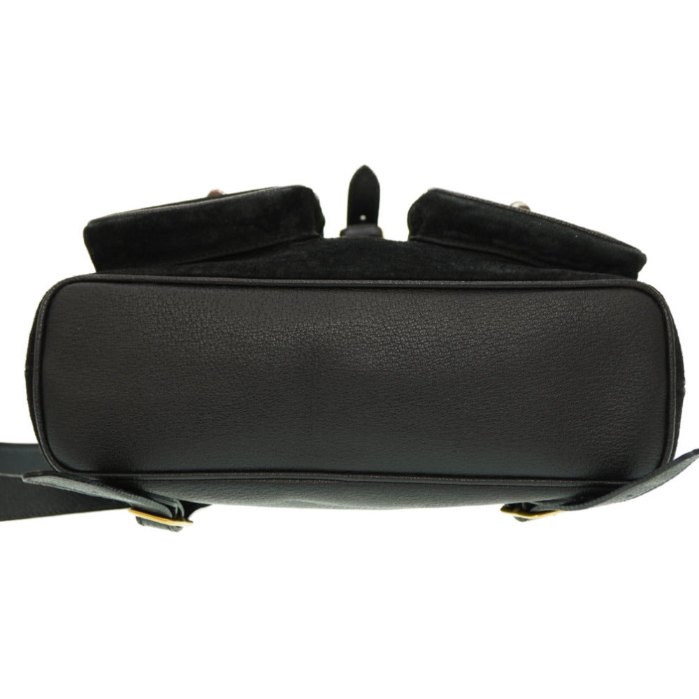 GUCCI Backpack Suede black Bamboo