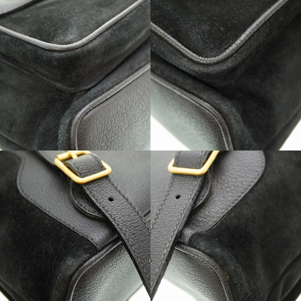 GUCCI Backpack Suede black Bamboo