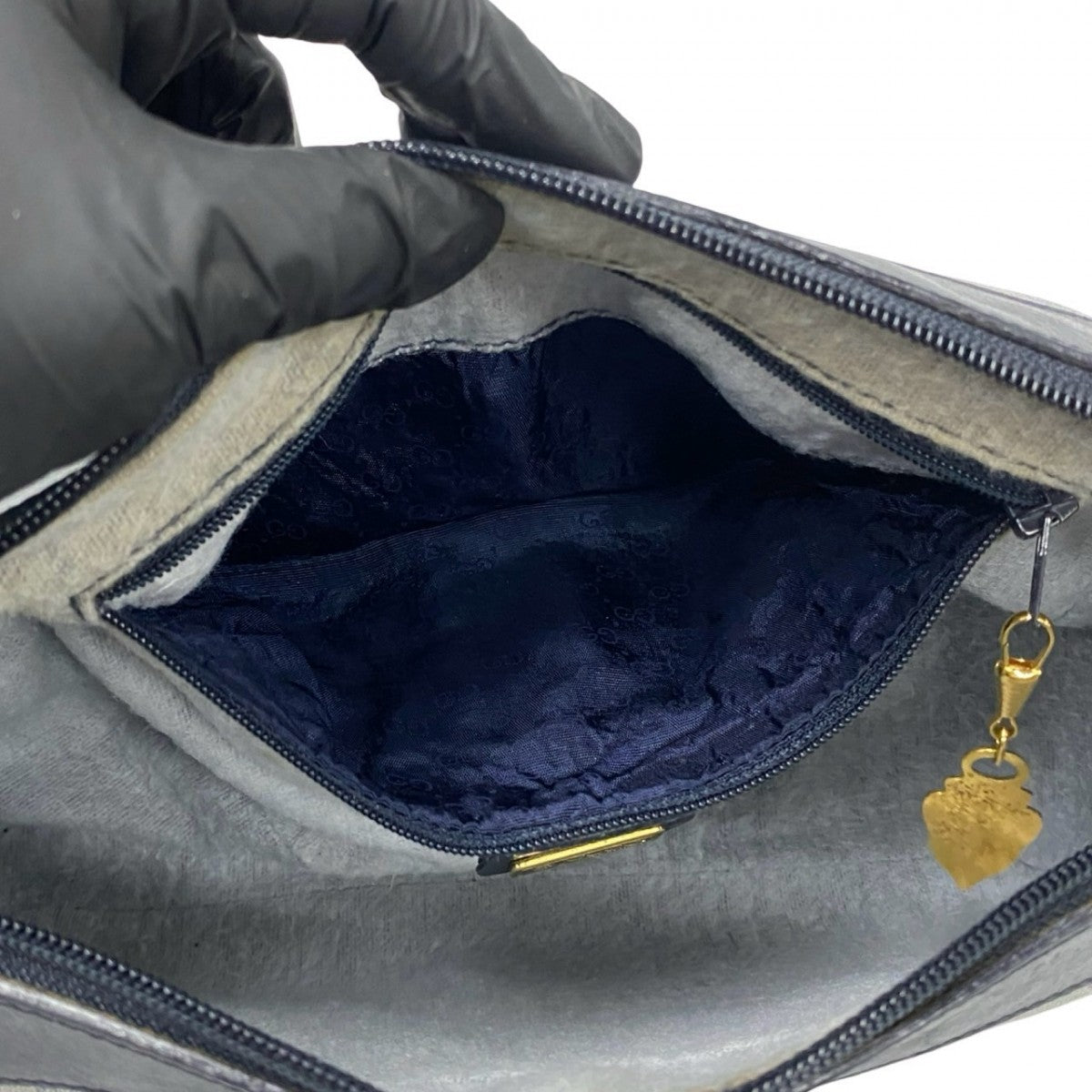 GUCCI Shoulder Bag leather Navy