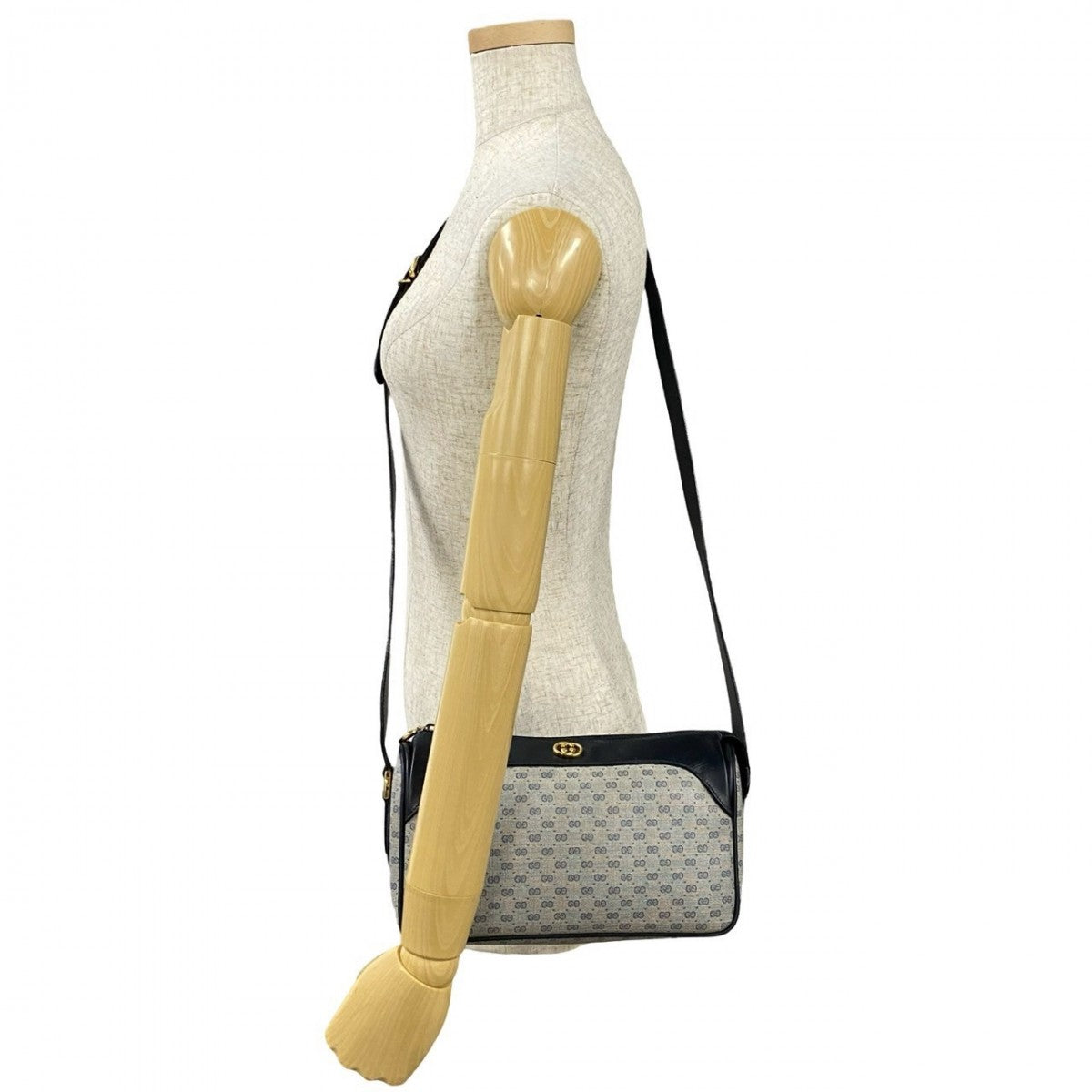 GUCCI Shoulder Bag leather Navy
