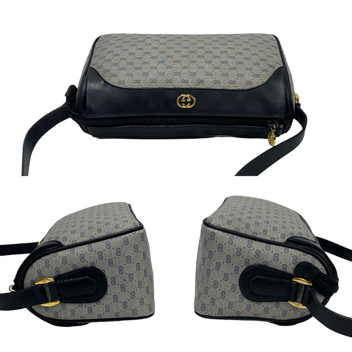 GUCCI Shoulder Bag leather Navy