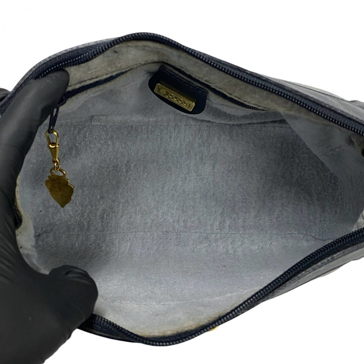 GUCCI Shoulder Bag leather Navy