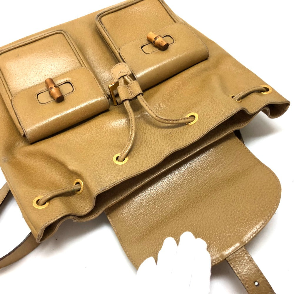 GUCCI Backpack leather Beige type backpack bag Bamboo