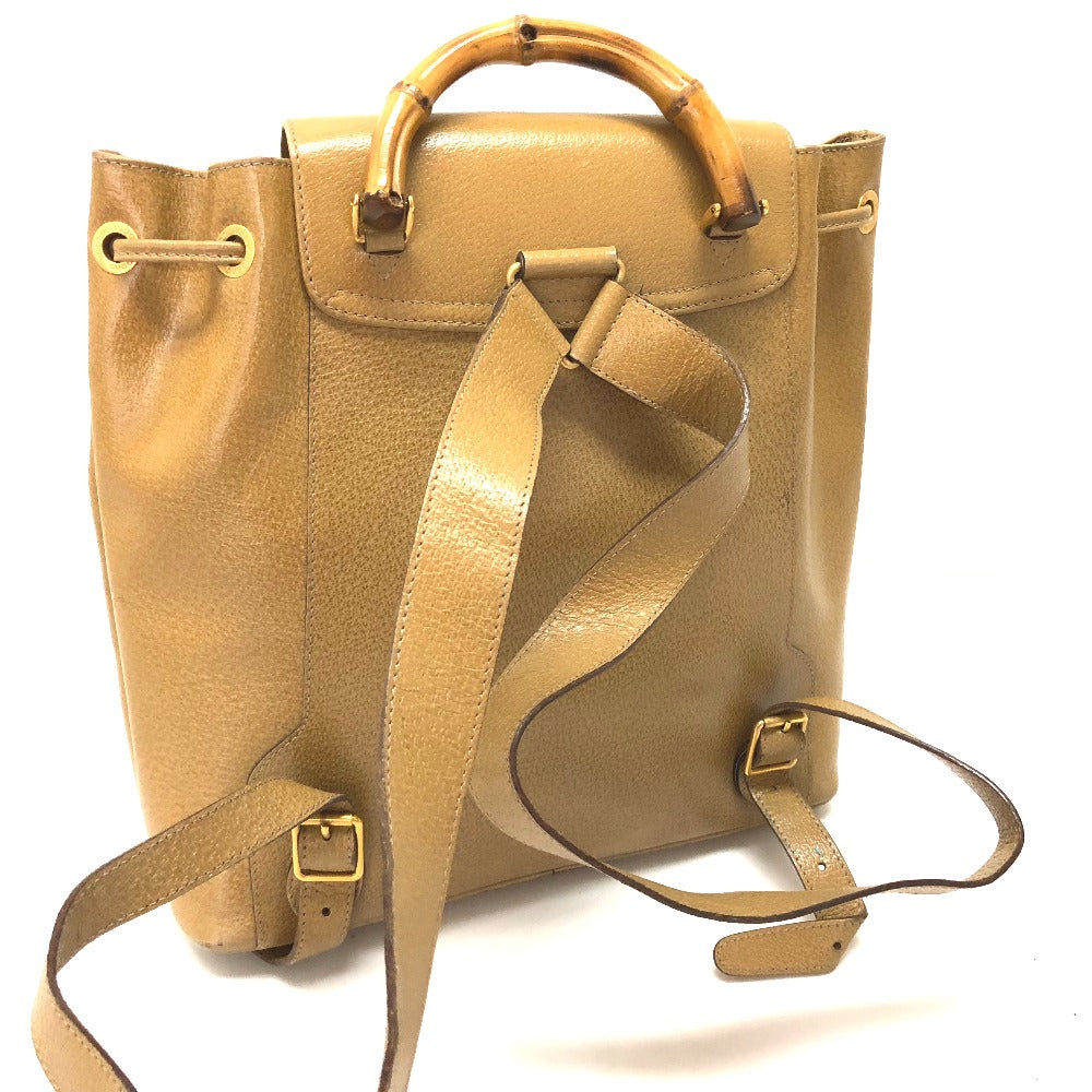 GUCCI Backpack leather Beige type backpack bag Bamboo