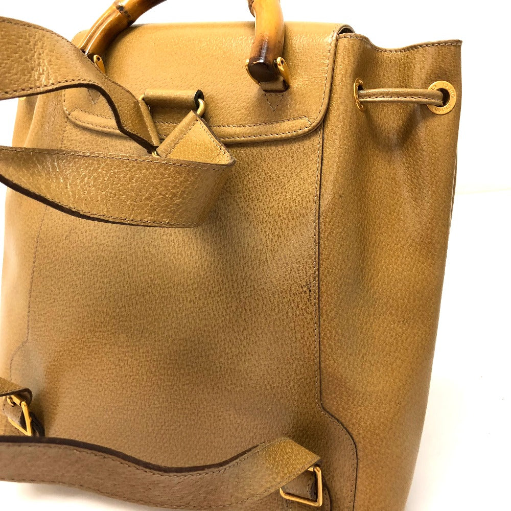 GUCCI Backpack leather Beige type backpack bag Bamboo