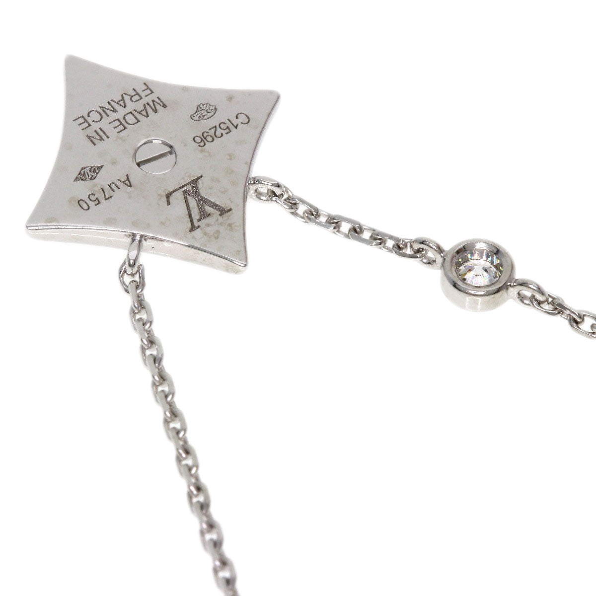 LOUIS VUITTON Necklace K18WG Silver Star Blossom BB Diamond