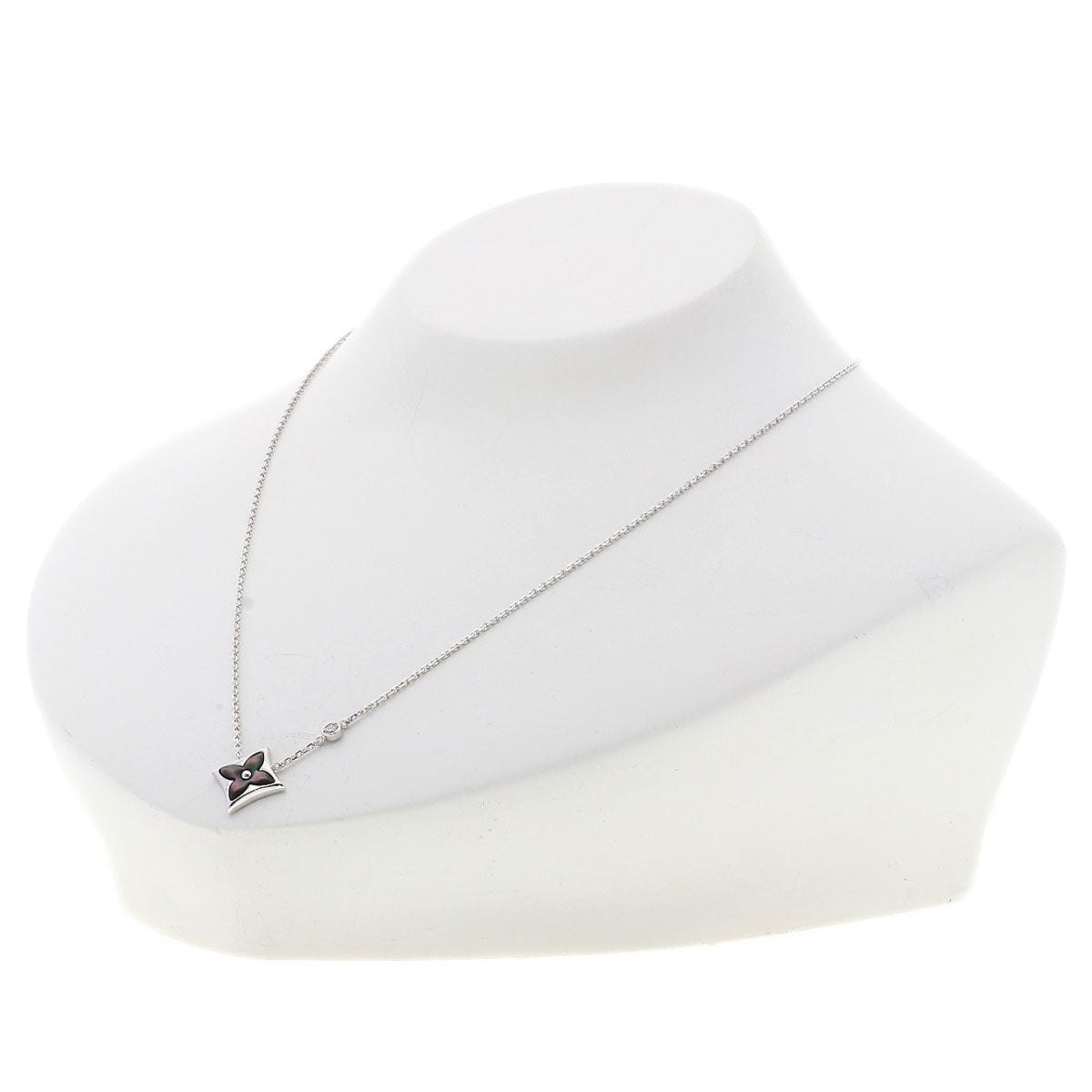 LOUIS VUITTON Necklace K18WG Silver Star Blossom BB Diamond
