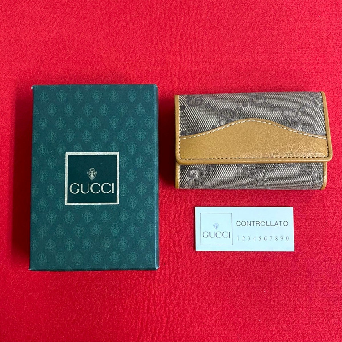 GUCCI Key case Key holder canvas Brown