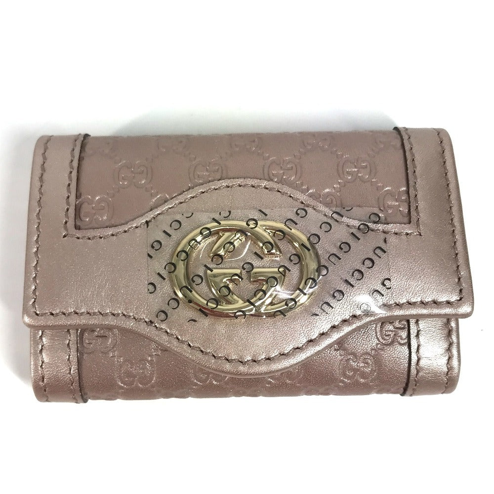 GUCCI Key case Key holder 282432 Sima leather pink Guccisima Interlocking G