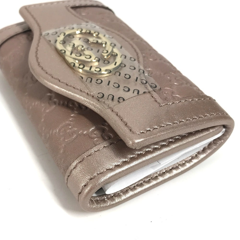 GUCCI Key case Key holder 282432 Sima leather pink Guccisima Interlocking G
