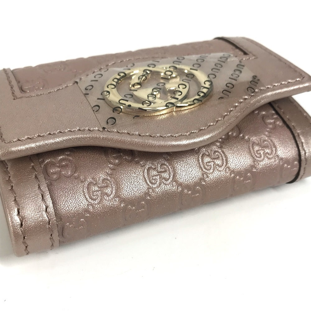 GUCCI Key case Key holder 282432 Sima leather pink Guccisima Interlocking G