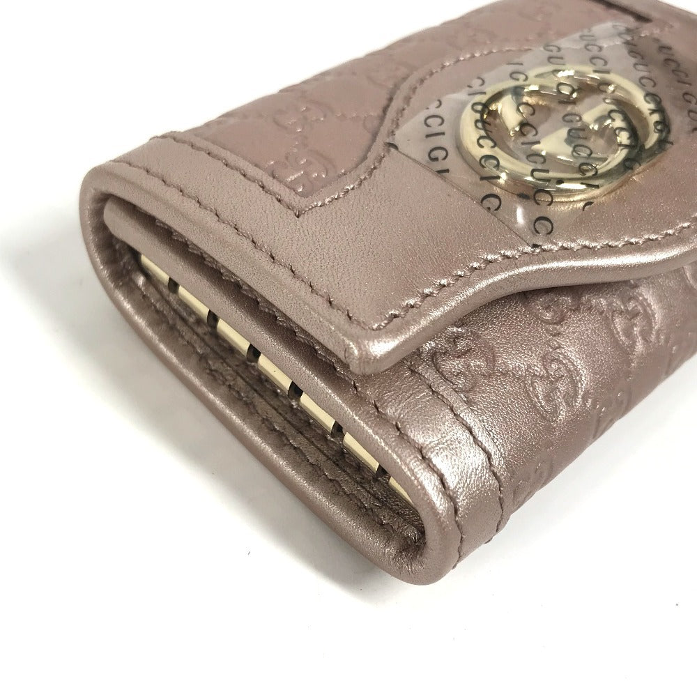 GUCCI Key case Key holder 282432 Sima leather pink Guccisima Interlocking G