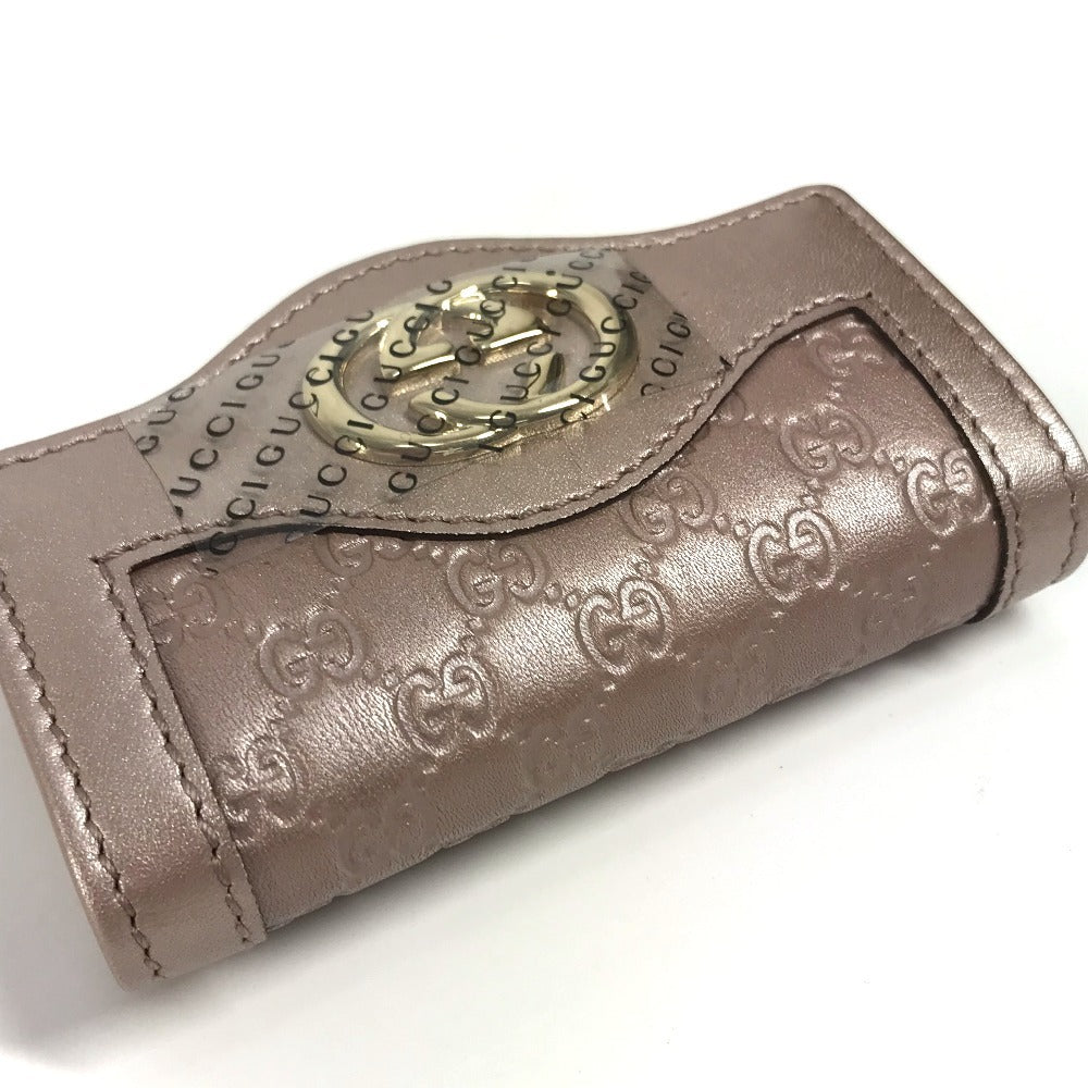 GUCCI Key case Key holder 282432 Sima leather pink Guccisima Interlocking G
