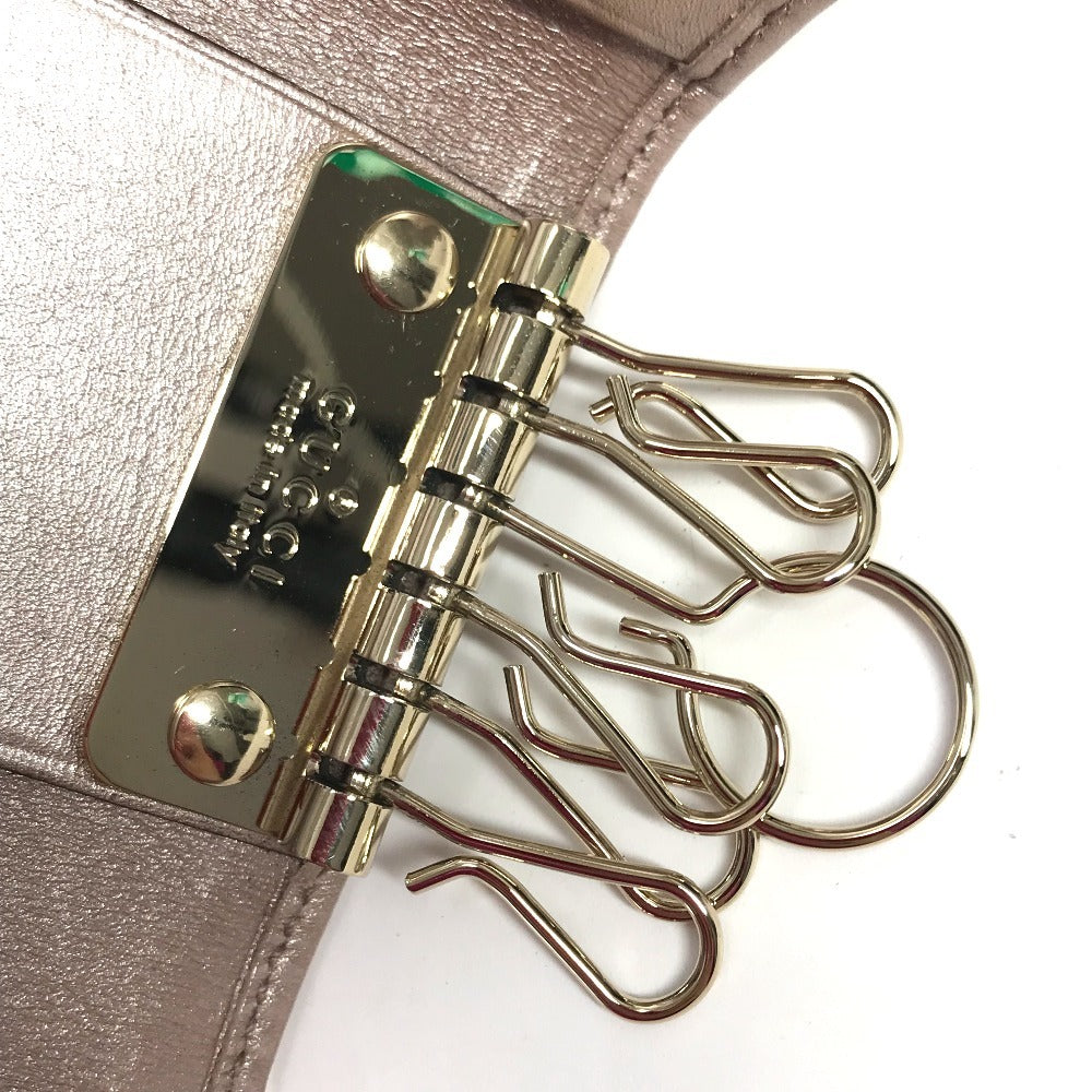 GUCCI Key case Key holder 282432 Sima leather pink Guccisima Interlocking G