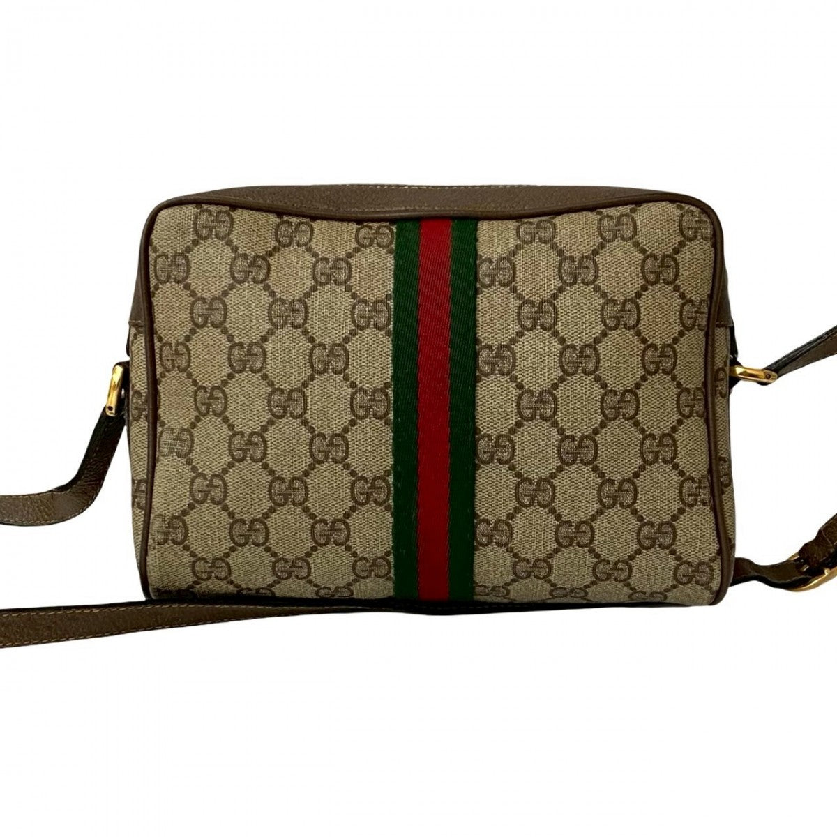 GUCCI Shoulder Bag PVC Brown Sherry line