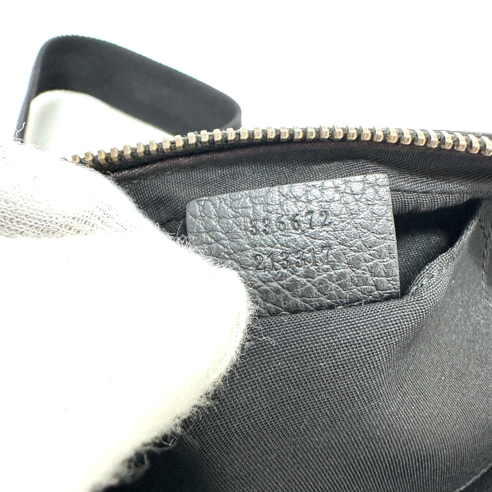 GUCCI Waist bag 336672 Nylon / leather black GG nylon
