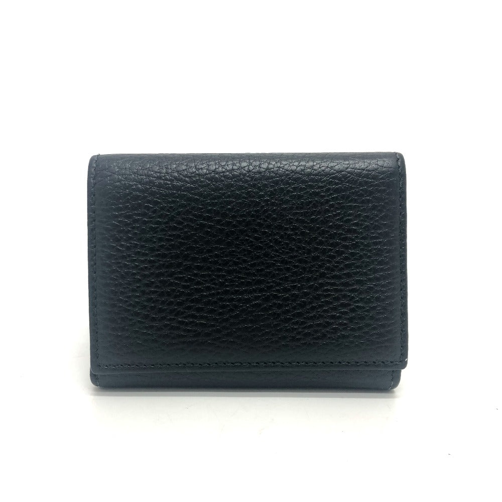 GUCCI Trifold wallet 474746 leather black GG Marmont Compact Wallet