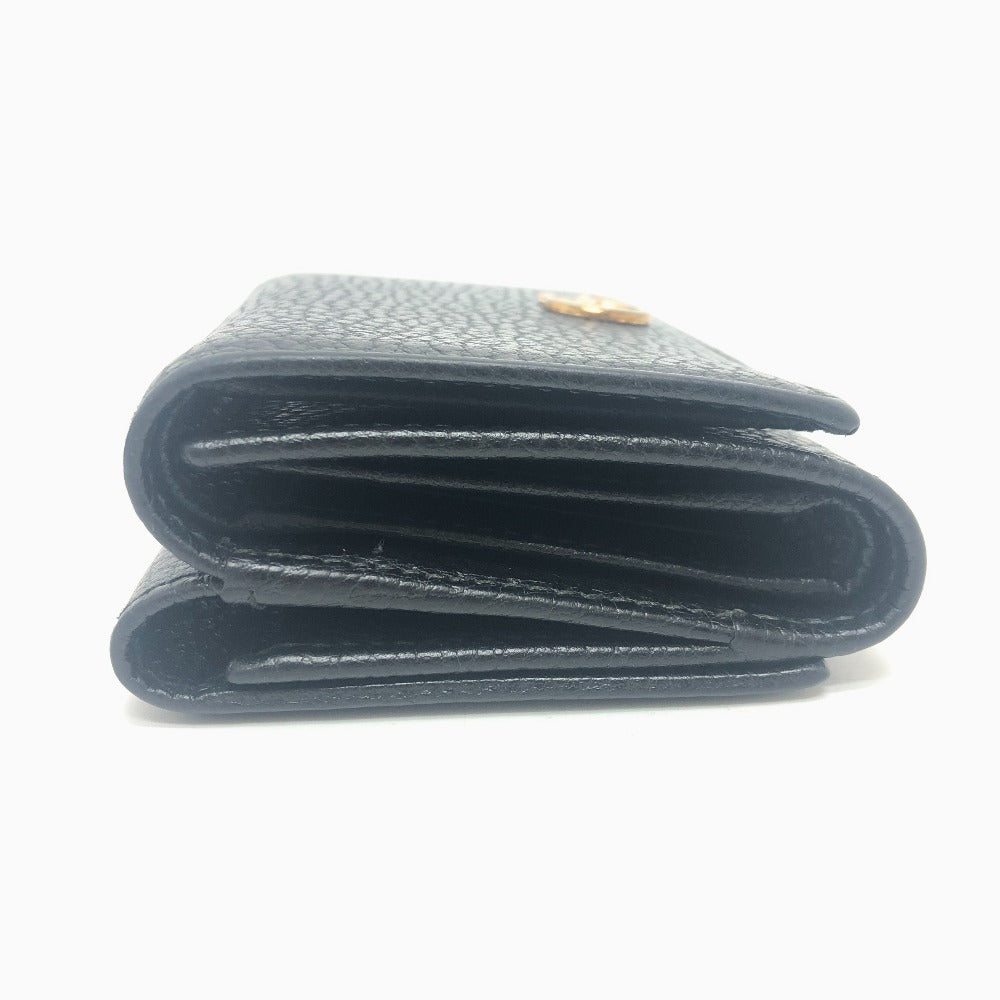 GUCCI Trifold wallet 474746 leather black GG Marmont Compact Wallet