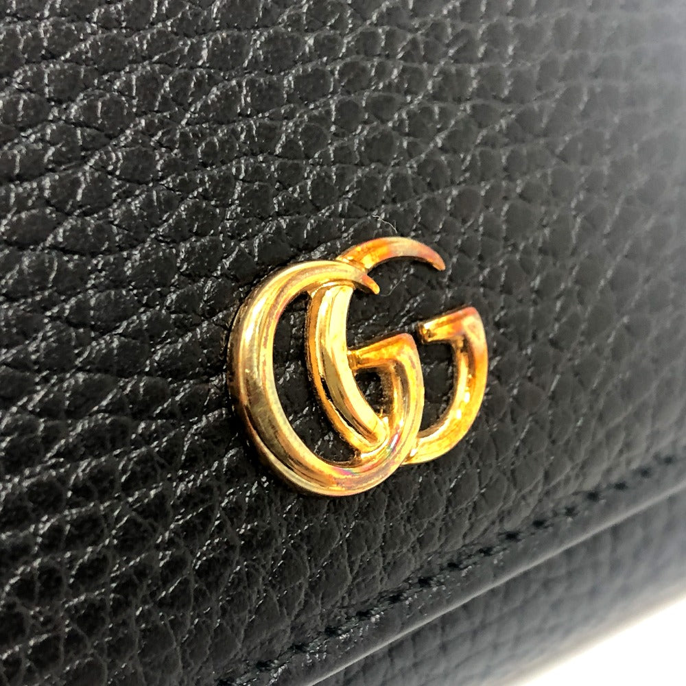 GUCCI Trifold wallet 474746 leather black GG Marmont Compact Wallet